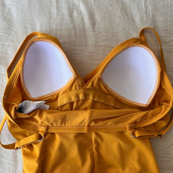 NWOT Jantzen Mustard Yellow Elegantly Draped One-Piece Swimsuit 8 - Picture 10 of 15